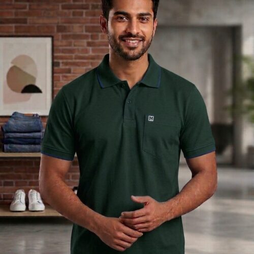 Mens Polo T-Shirt Green XXL